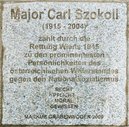 Gedenkstein an Carl Szokoll in dem nach ihm benannten Park in Wiener Neustadt. (Foto: TOWN, Werner Sulzgruber)