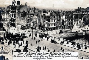 Osteraufstand 1916: Die heftigsten Kämpfe von Anhängern der katholischen Partei Sinn Féin fanden im Zentrum von Dublin statt. (Foto: Paul Hoffmann & Co., gemeinfrei)