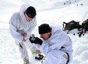 Zwei Soldaten beim Orientieren im alpinen Gelände. (Foto: Bundesheer/Sigi Schwärzler)