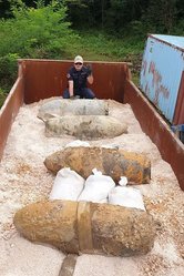 Vier 500-kg-Bomben, die während Bauarbeiten in Sarajewo gefunden wurden. (Foto: Manuel Martinovic)