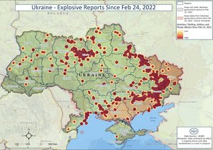 Kampfmittellagekarte der Ukraine. (Foto: HALO-Trust; gemeinfrei)